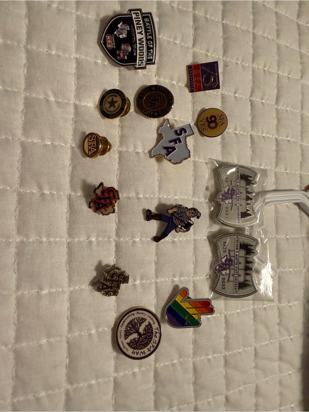 Assorted Historic Enamel Pins - Lapel Accessories Stephen F. Austin U